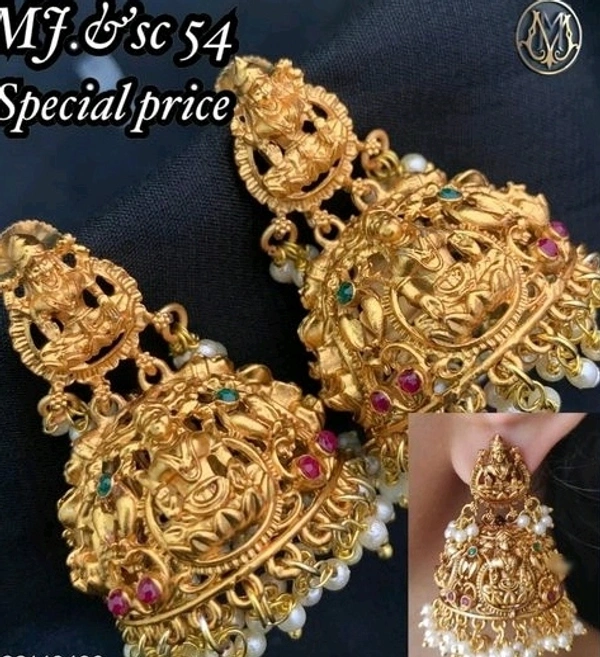 Gold Plated  Brass Metal ,Matte Finish Ear Rings So Many Designs Cod Available