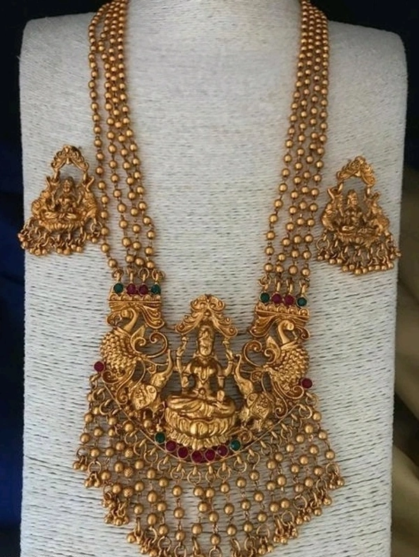 Gold Plated Matte Finsh Laxmidevi Haram Many Designs Available Cod Available
