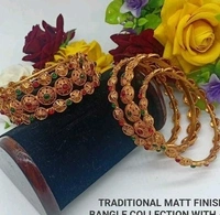 Gold Plated Matte Finish  Beautiful Bangles  Many Designs Available Cod Available