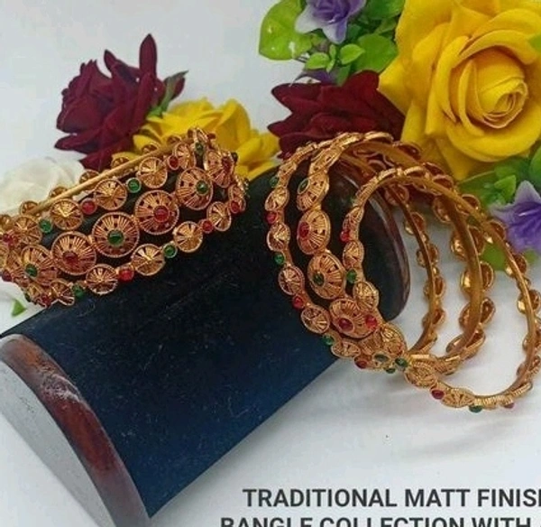 Gold Plated Matte Finish  Beautiful Bangles  Many Designs Available Cod Available