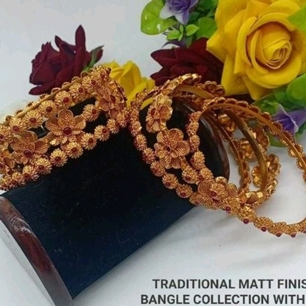 Gold Plated Matte Finish  Beautiful Bangles  Many Designs Available Cod Available