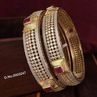 Gold Plated Beautiful Bangles Made With Cz Stone And Ruby Stone Many Designs Available Cod Available