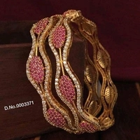Gold Plated Beautiful Bangles Made With Cz Stone And Ruby Stone Many Designs Available Cod Available