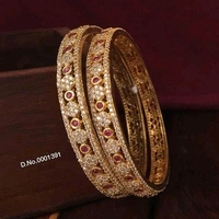 Gold Plated Beautiful Bangles Made With Cz Stone And Ruby Stone Many Designs Available Cod Available