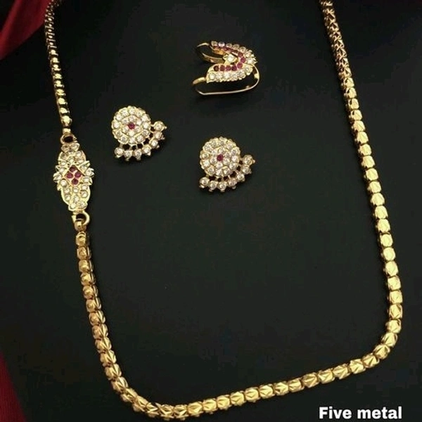 Gold Plated Thali Chains With Side Pendent Made With American Diamonds COD Available