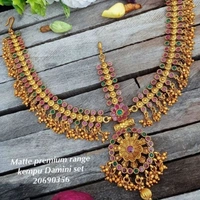 Gold Plated Matte Finish Premium Quality Damini Set For Bride COD Available