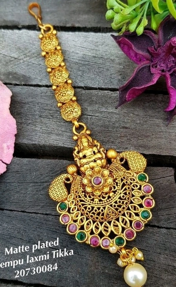 Gold Plated Matte Finish Premium Quality Tika  For Bride So Many Designs Available COD Available