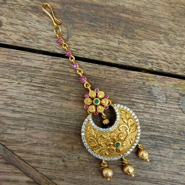 Gold Plated Matte Finish Premium Quality Tika  For Bride So Many Designs Available COD Available