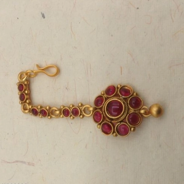 Gold Plated Matte Finish Premium Quality Tika  For Bride So Many Designs Available COD Available