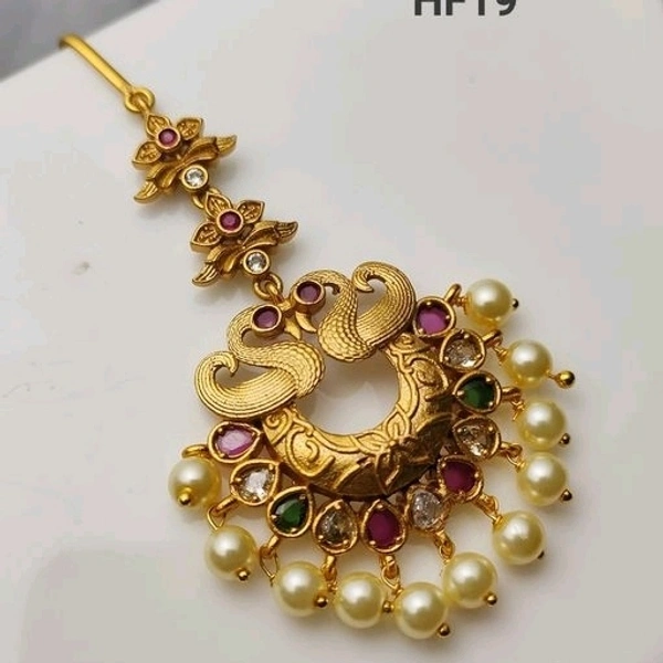Gold Plated Matte Finish Premium Quality Tika  For Bride So Many Designs Available COD Available