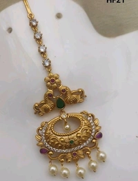 Gold Plated Matte Finish Premium Quality Tika  For Bride So Many Designs Available COD Available