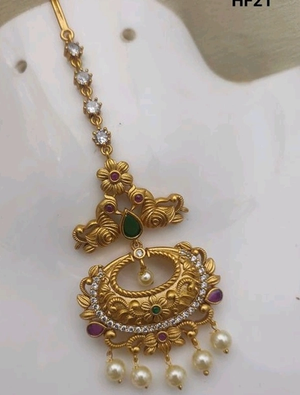 Gold Plated Matte Finish Premium Quality Tika  For Bride So Many Designs Available COD Available