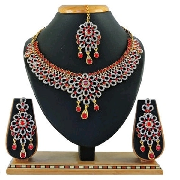 Gold Plated Premium Quality Necklace Along With Maang Tikka, Artificial Stones Used In Work COD Available Free Shipping Easy Returns In Case Of Any Damage Issue 