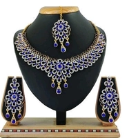 Gold Plated Premium Quality Necklace Along With Maang Tikka, Artificial Stones Used In Work COD Available Free Shipping Easy Returns In Case Of Any Damage Issue 