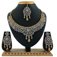 Gold Plated Premium Quality Necklace Along With Maang Tikka, Artificial Stones Used In Work COD Available Free Shipping Easy Returns In Case Of Any Damage Issue 