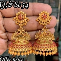 Gold Plated Matte Finish Peckock Design Ear Rings Very Big Size COD Available Easy Returns In Case Of Any Damage Issue
