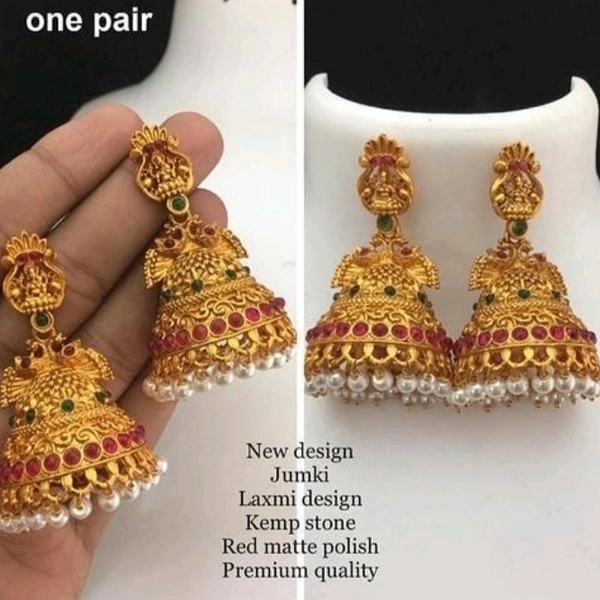Gold Plated Matte Finish Peckock Design Ear Rings Very Big Size COD Available Easy Returns In Case Of Any Damage Issue