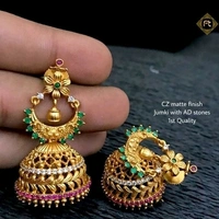 Gold Plated Matte Finish Nice Design Ear Rings  Big Size  Pearls And Beads Used In ,COD Available Easy Returns In Case Of Any Damage Issue