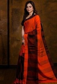 Pure Cotton Printed Fabric Saree, Separate  Blouse Piece Pattern Same As Saree , Saree Length :5.5m Blouse Length :80cm, COD Available, 