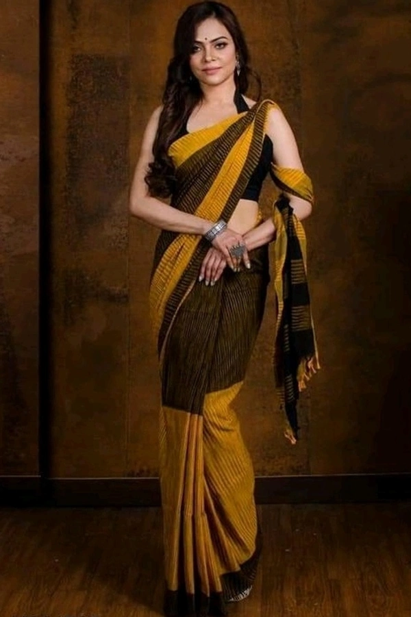 Pure Cotton Printed Fabric Saree, Separate  Blouse Piece Pattern Same As Saree , Saree Length :5.5m Blouse Length :80cm, COD Available, 
