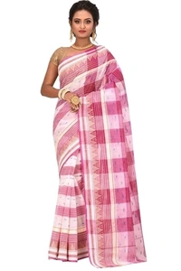 Pure Cotton Printed Fabric Saree Checks Pattern, No  Blouse Piece  , Saree Length :5.5m Blouse Length :80cm, COD Available, 