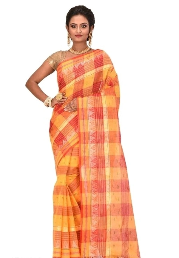 Pure Cotton Printed Fabric Saree Checks Pattern, No  Blouse Piece  , Saree Length :5.5m Blouse Length :80cm, COD Available, 