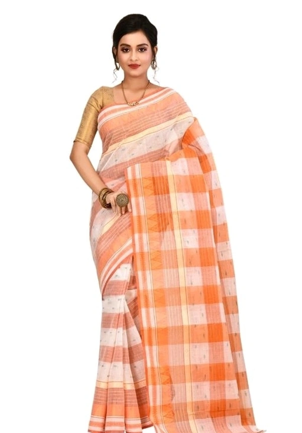 Pure Cotton Printed Fabric Saree Checks Pattern, No  Blouse Piece  , Saree Length :5.5m Blouse Length :80cm, COD Available, 