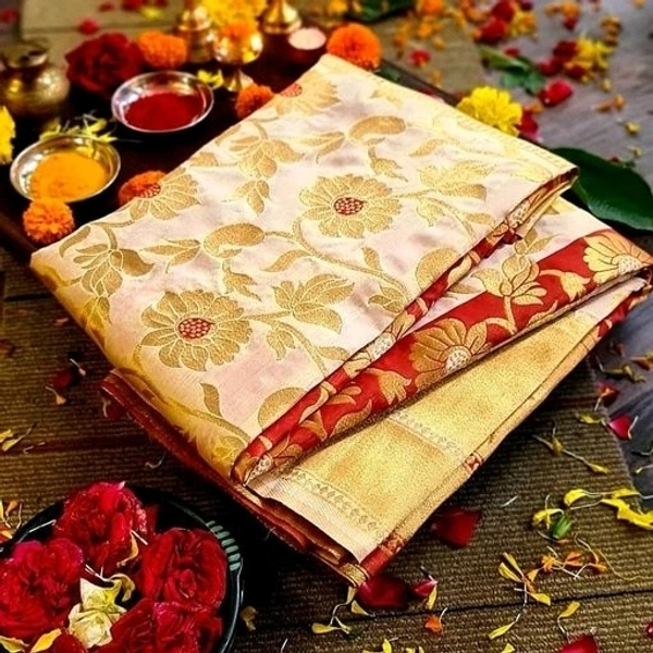 Kanjeevaram Silk Saree Woven Design Along With Running Blouse Saree Length :5.5m Blouse length:80cm COD Available