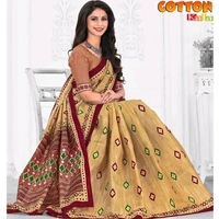 Pure Cotton  Printed Saree Bandhini Print , Separate Blouse Same As Saree, Saree Length:5.5m Blouse Length:80cm COD Available