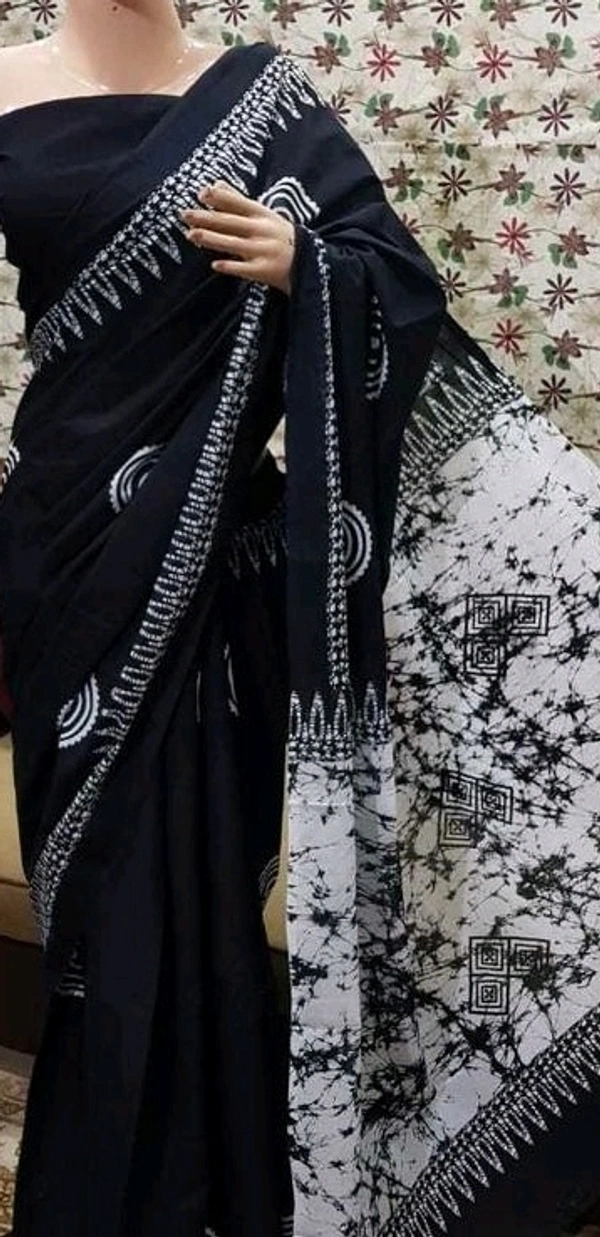 Pure Cotton Saree, Running Blouse Printed Self Design, Saree Length:5.5m Blouse Length:80cm COD Available