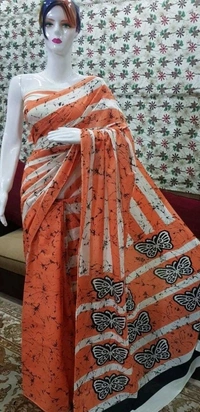 Pure Cotton Saree, Running Blouse Printed Self Design, Saree Length:5.5m Blouse Length:80cm COD Available