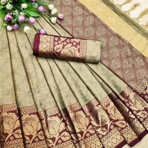 Pure Soft Cotton, Separate Blouse Piece Cotton Silk, Woven Design Pattern Saree Length:5.5m Blouse Length:80cm COD Available