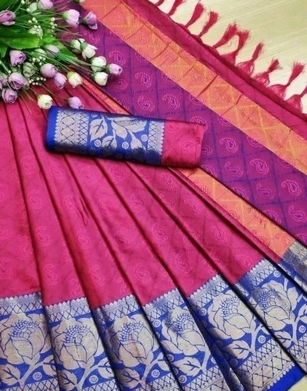 Pure Soft Cotton, Separate Blouse Piece Cotton Silk, Woven Design Pattern Saree Length:5.5m Blouse Length:80cm COD Available