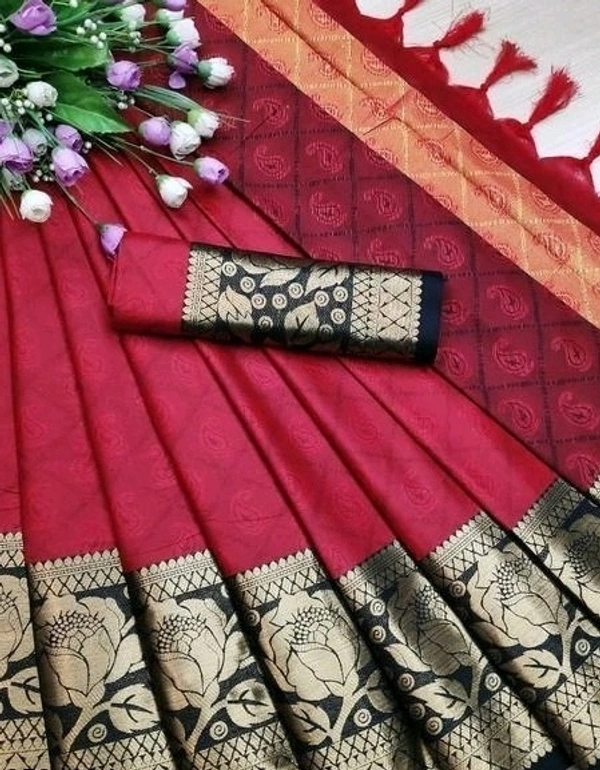 Pure Soft Cotton, Separate Blouse Piece Cotton Silk, Woven Design Pattern Saree Length:5.5m Blouse Length:80cm COD Available