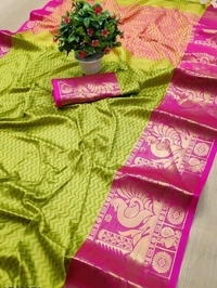 Pure Soft Silk Zari Woven Design, Separate Blouse Piece Cotton Silk Fabric, Saree Length:5.5m Blouse Length:80cm COD Available