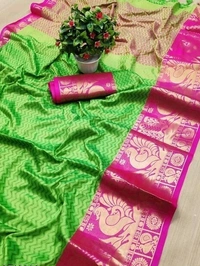Pure Soft Silk Zari Woven Design, Separate Blouse Piece Cotton Silk Fabric, Saree Length:5.5m Blouse Length:80cm COD Available