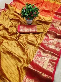 Pure Soft Silk Zari Woven Design, Separate Blouse Piece Cotton Silk Fabric, Saree Length:5.5m Blouse Length:80cm COD Available