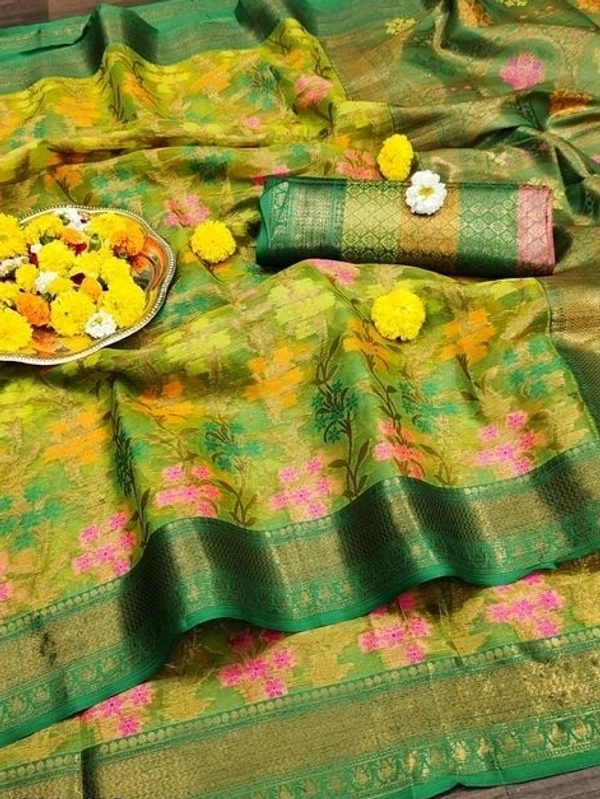 Organga Zari Woven Border Saree, Separate Blouse Piece Same As Saree, Saree Length:5.5m Blouse Length:80cmCOD Available