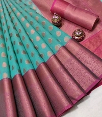  Organza Saree With Zari Woven Border Self Design, Separate Blouse Piece Same As Saree, Saree Length:5.5m Blouse Length:80cm COD Available