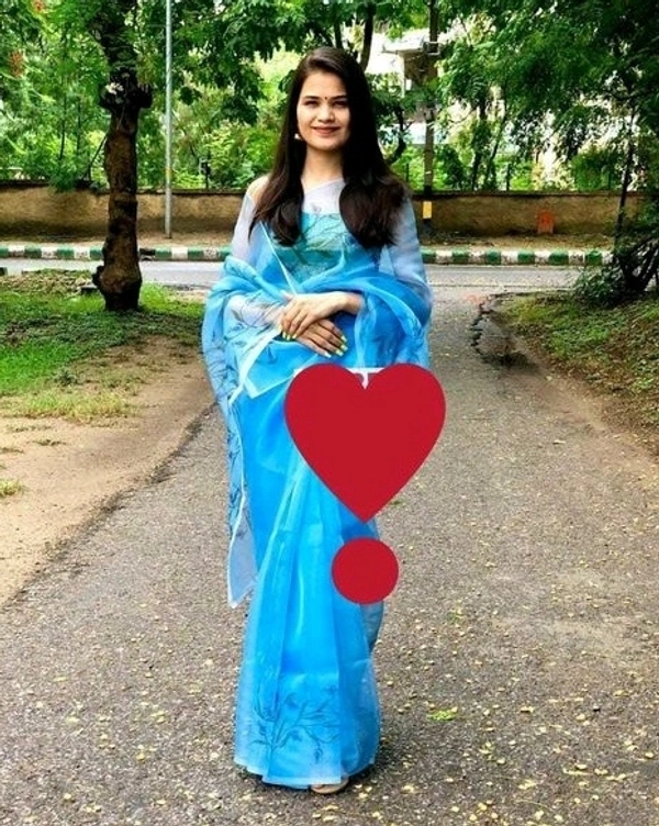  Organza Saree With 3Ddigital  Printed Design, Separate Blouse Piece( Cotton Blend) , Saree Length:5.4m Blouse Length:80cm COD Available
