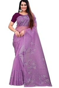 Organza Saree With 3Ddigital  Printed Design, Separate Blouse Piece( Cotton Blend) , Saree Length:5.4m Blouse Length:80cm COD Available