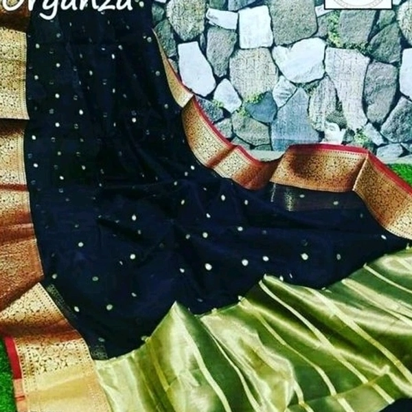  Organza Saree With Zari Woven Border, Separate Blouse Piece Same As Saree, Saree Length:5.5m Blouse Length:80cm COD Available
