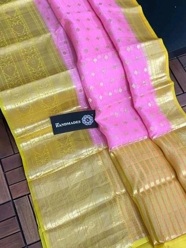  Organza Saree With Embroidery Work And Zari Border, Separate Jacquard Blouse Piece,, Saree Length:5.5m Blouse Length:80cm, COD Available