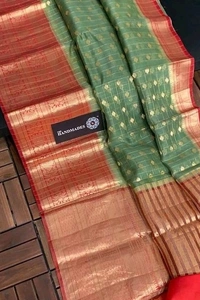  Organza Saree With Embroidery Work And Zari Border, Separate Jacquard Blouse Piece,, Saree Length:5.5m Blouse Length:80cm, COD Available