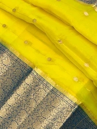 Organza Zari Checks Work With Zari Border,Running Blouse, Saree Length:5.5M,  Blouse Length:80cm, COD Available