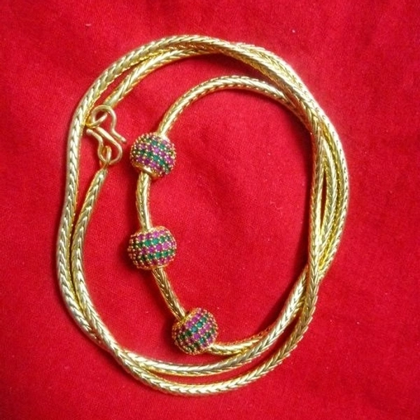 Gold Plated Thali Chains With Side Pendent Made With American Diamonds COD Available