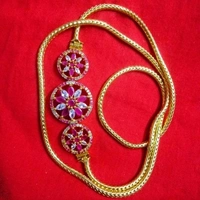Gold Plated Thali Chains With Side Pendent Made With American Diamonds COD Available