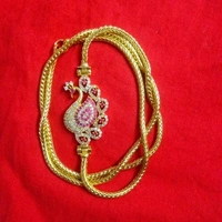 Gold Plated Thali Chains With Side Pendent Made With American Diamonds COD Available