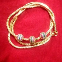 Gold Plated Thali Chains With Side Pendent Made With American Diamonds COD Available
