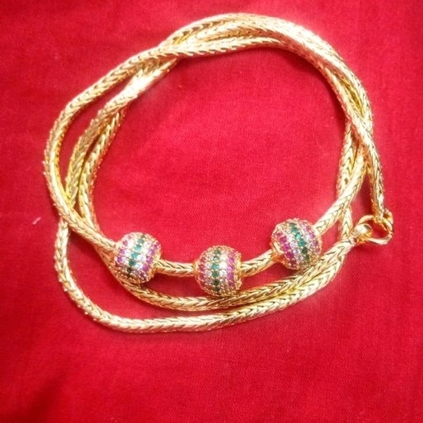 Gold Plated Thali Chains With Side Pendent Made With American Diamonds COD Available